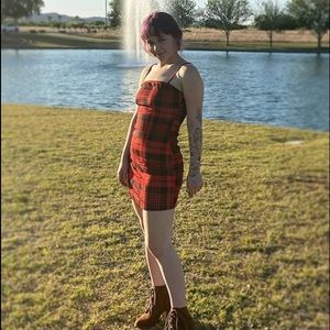 Redd and Black plaid fitted dress